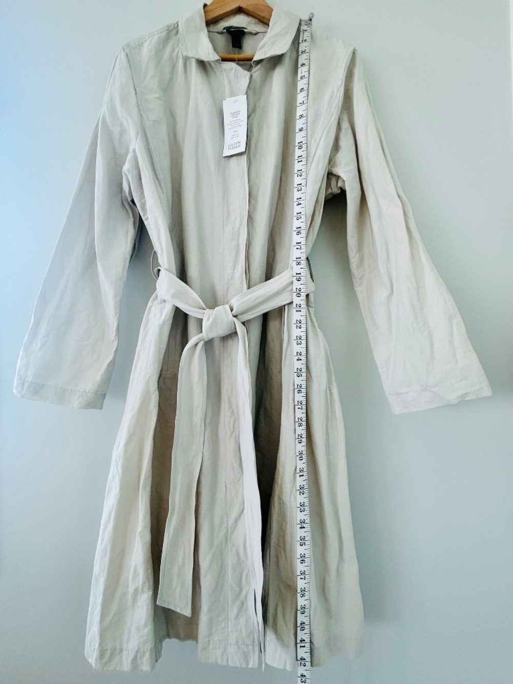 NWT Eileen Fisher Bone Trench Coat XL - Picture 6 of 6